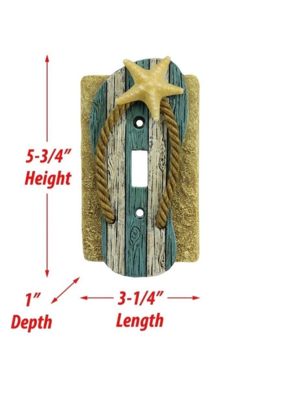 Coastal Starfish Flip-Flop Light Switch Plate - Blue & Sand